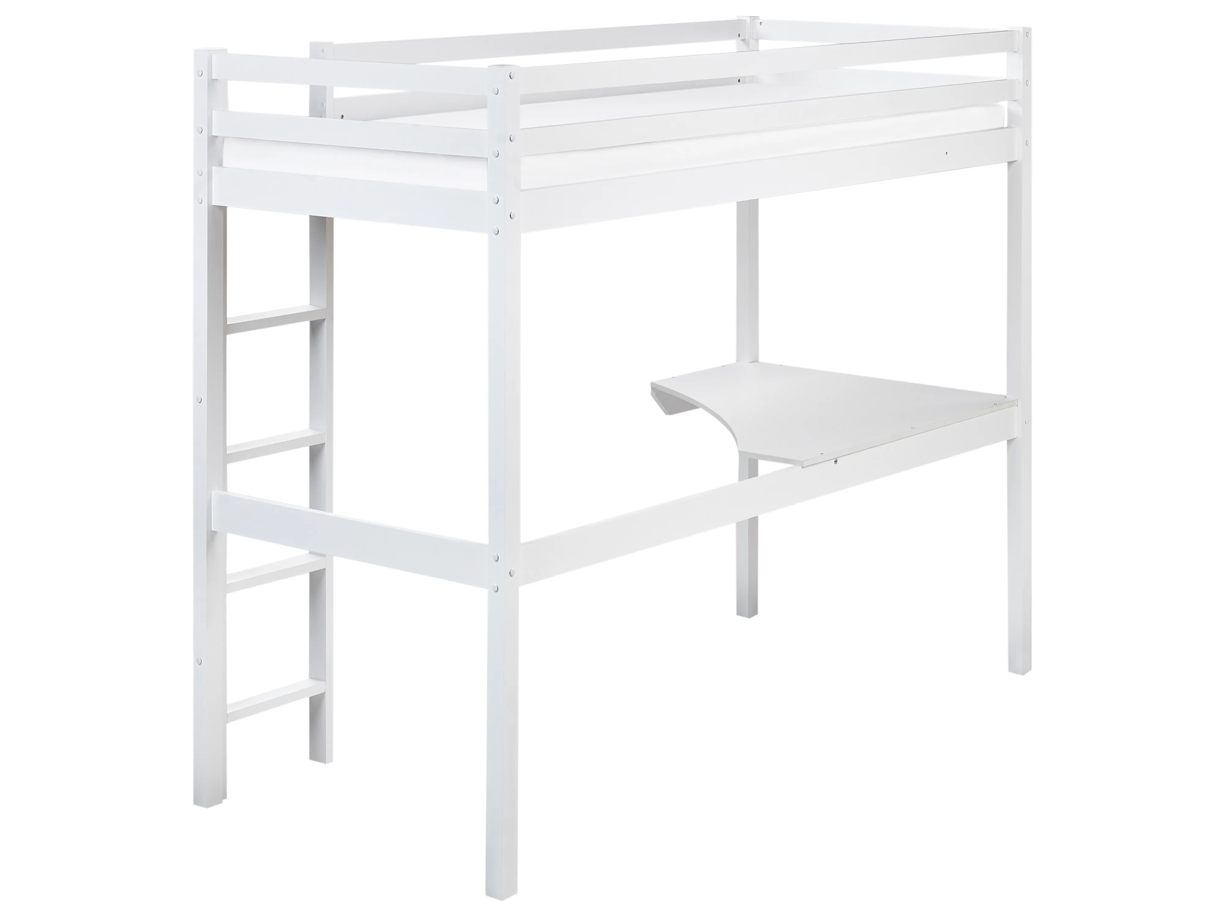 Hoogslaper met bureau Dennenhout LOURY 90 x 200 cm Wit