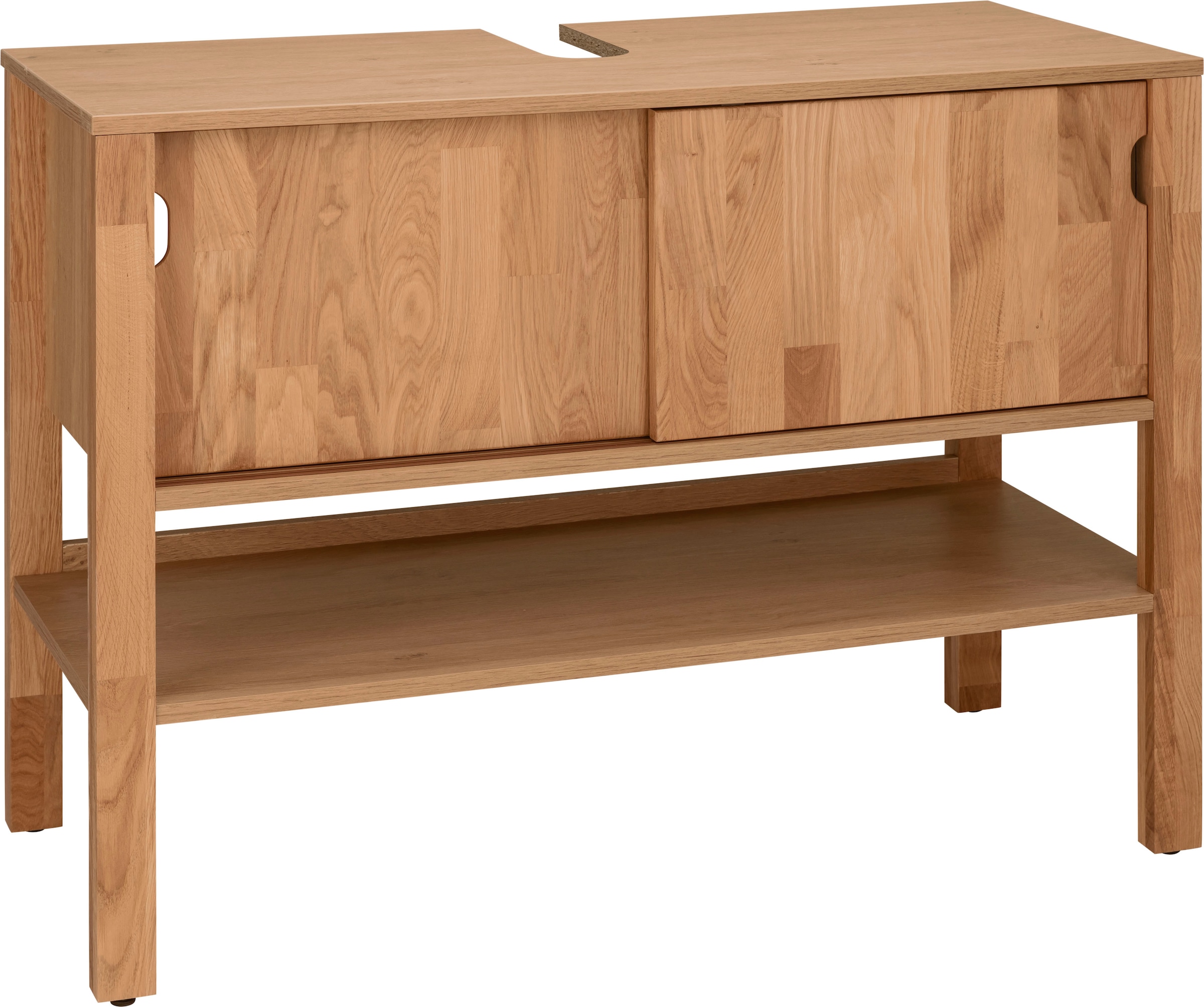 Home affaire Waschbeckenunterschrank »April« Schiebetüren aus Massivholz, Breite 100 cm