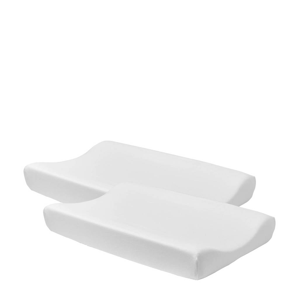 aankleedkussenhoes Basic jersey - set van 2 wit