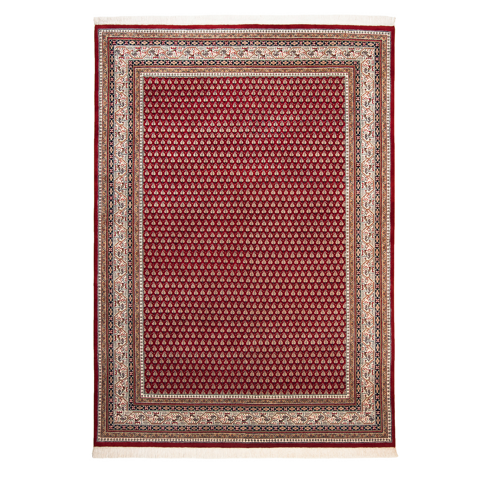 Orientteppich - rot-creme - 90x160 cm