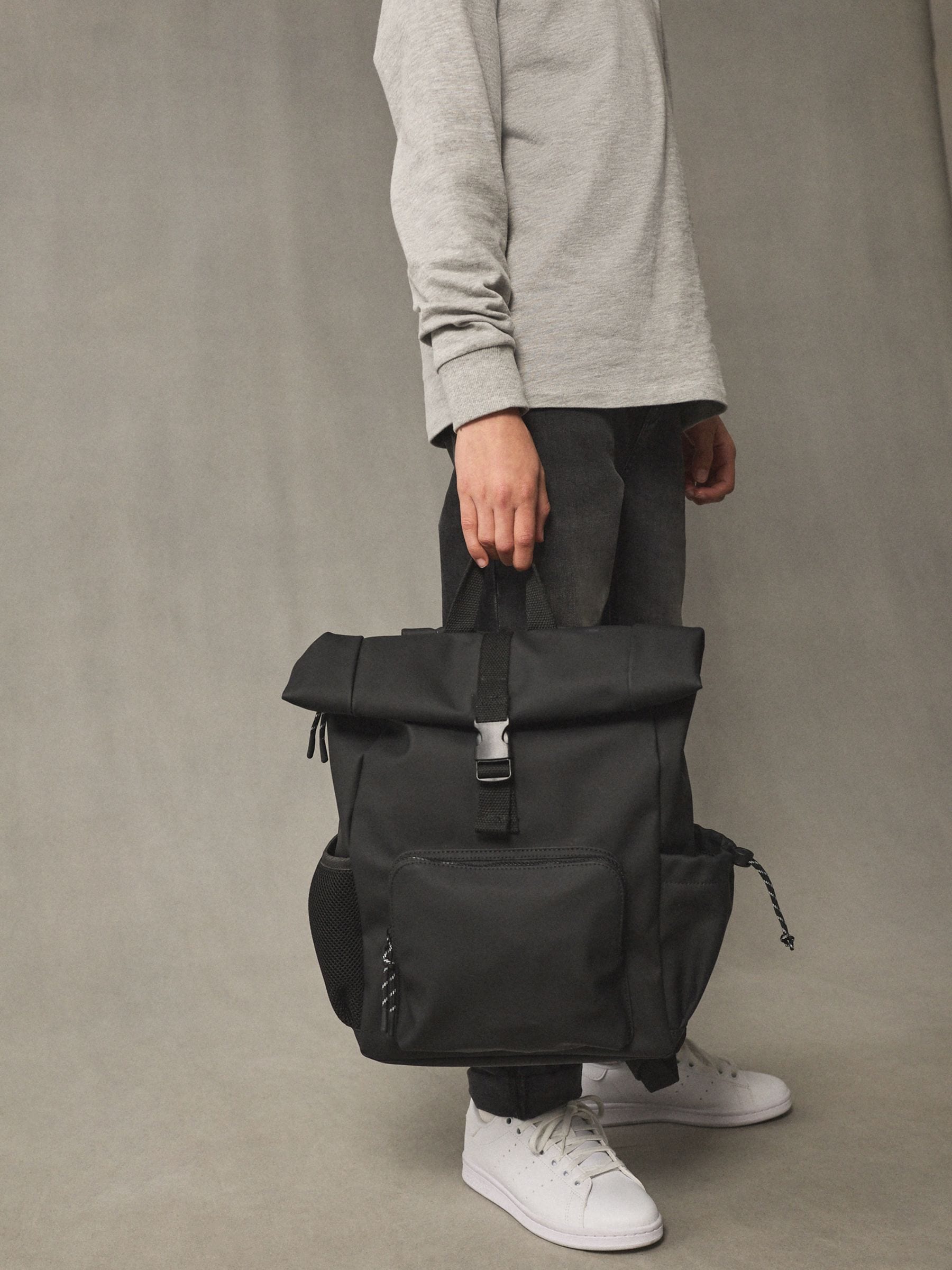 Zwart - Rolltop rugzak