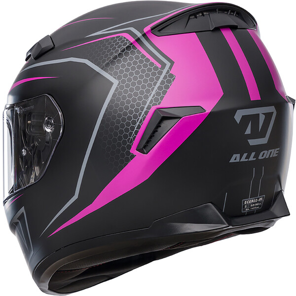 All One - Casque Horus Bold Noir Mat / Rose
