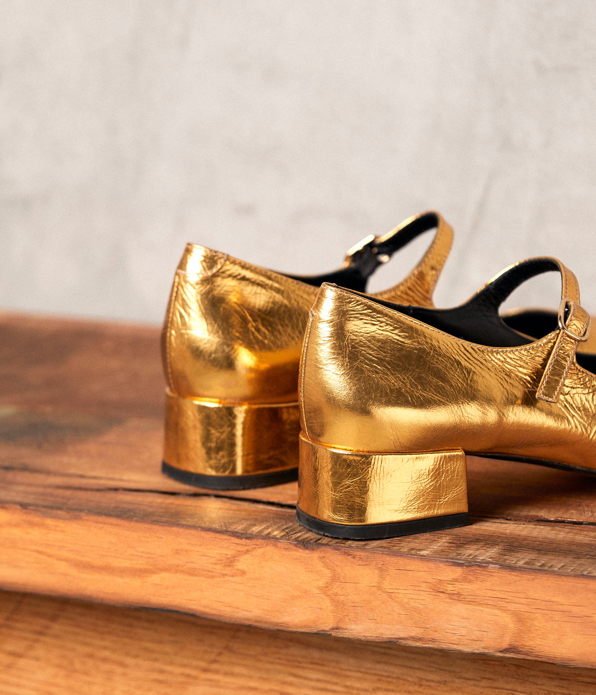 Ballerines dorées cuir Brenda