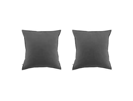 TERRE DE NUIT - Taie d'oreiller Lot de 2 taies d'oreiller flanelle anthracite 63x63 cm
