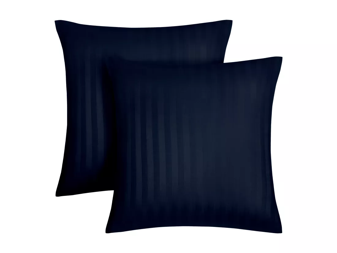 Lot de 2 taies d'oreiller en satin 92 fils/cm² - 63 x 63 cm - Bleu -ABILY de PALACIO
