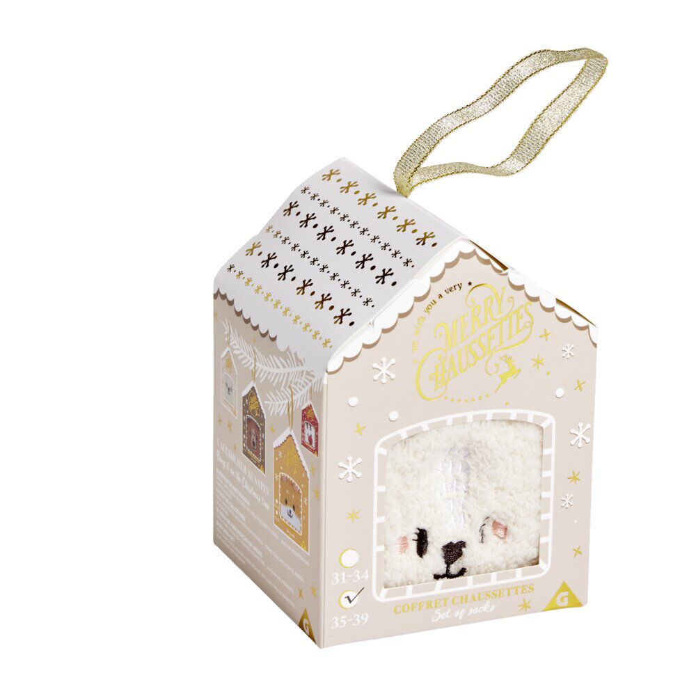 Chaussettes lapin mixte beige et rose - Taille unique