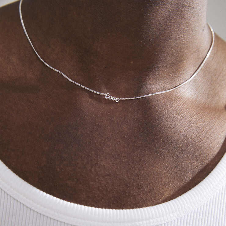 Pilgrim LOVE recycled necklace silver-plated Sølv
