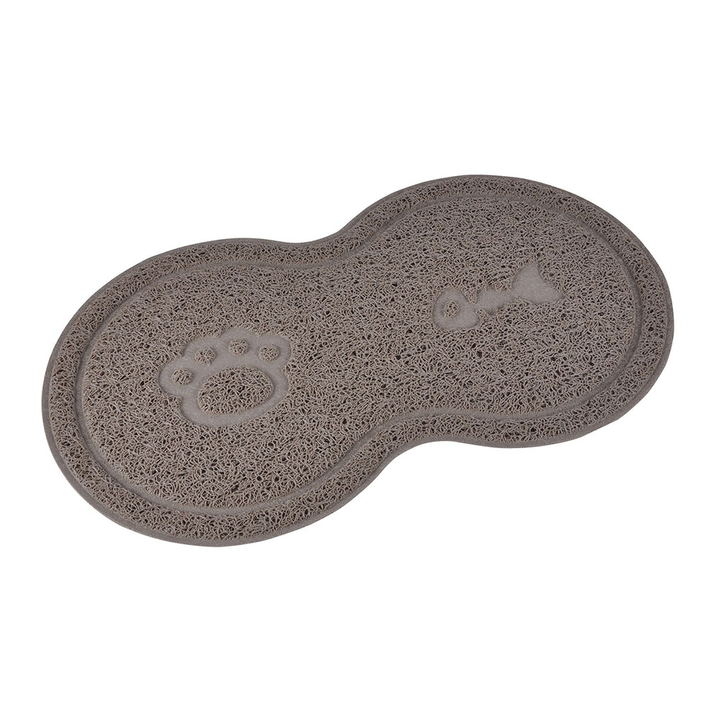 Tapis d'alimentation doubles gamelles taupe 118x47cm
