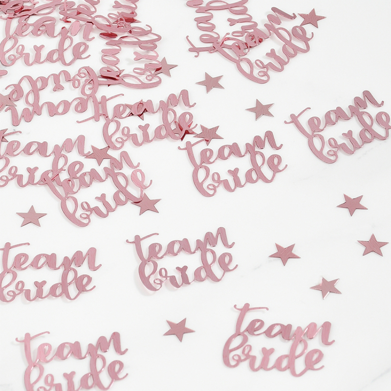 (30g) Konfetti Junggesellinnenabschied Party Deko Streukonfetti Team Bride Metallic Tischdekoration - Rosa