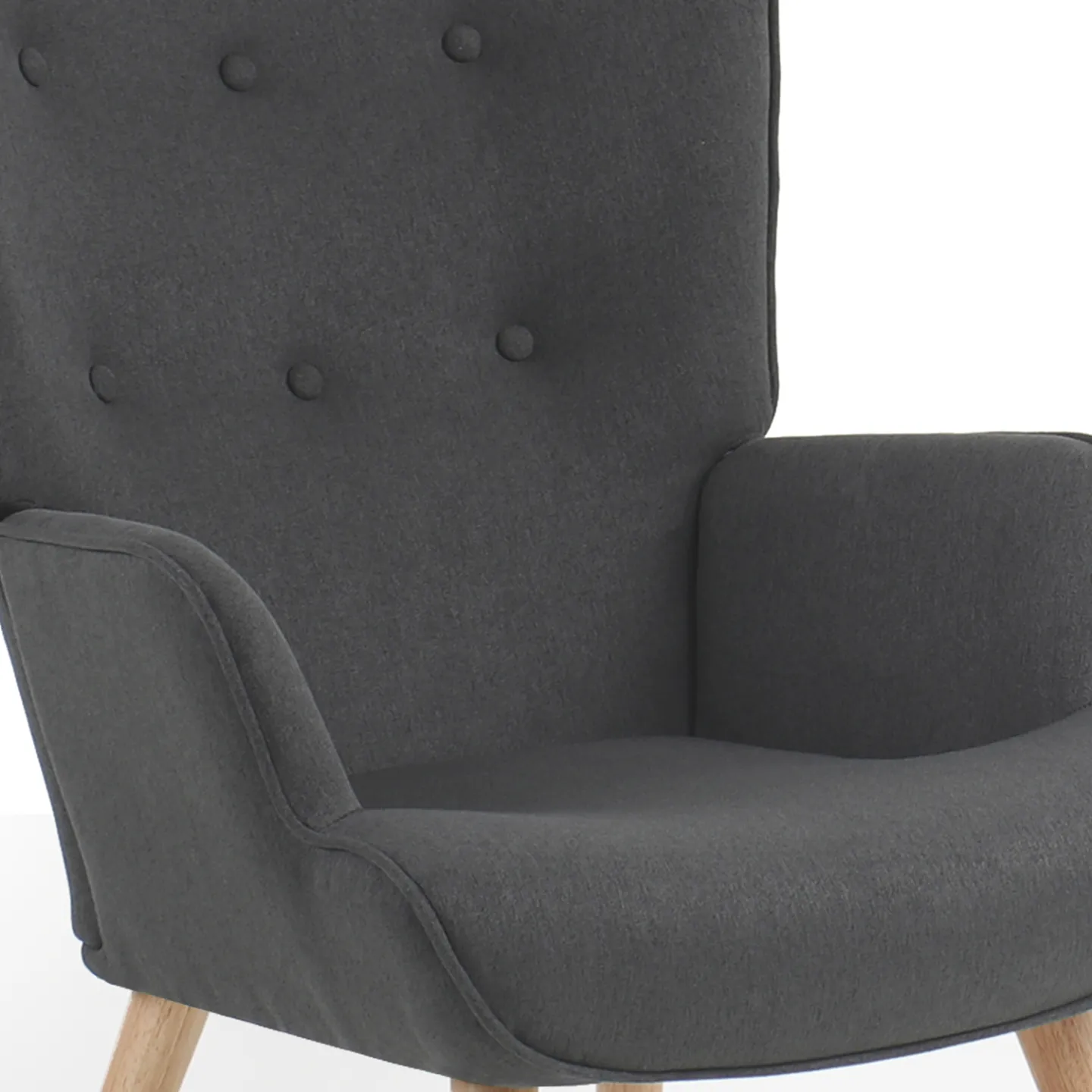 Fauteuil scandinave IVAR avec repose pieds gris anthracite