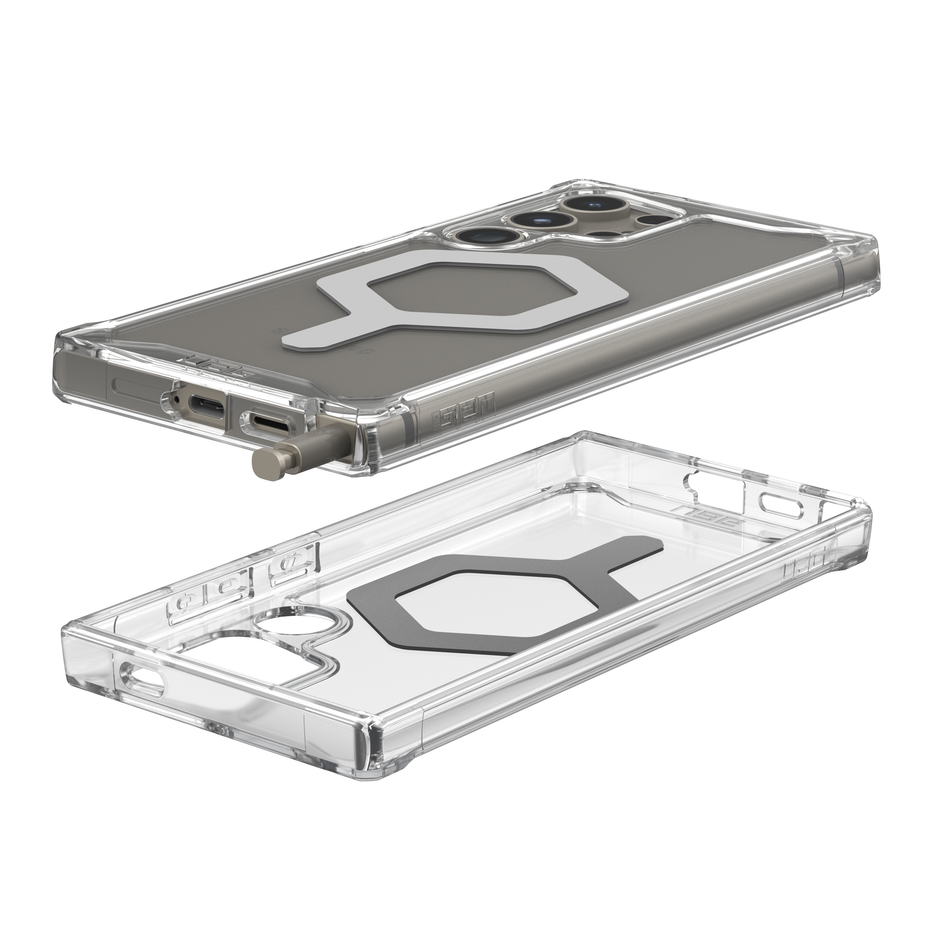Samsung Galaxy S24 Ultra Schutzhülle Plyo Pro MagSafe-Modul (214431114333) - Transparent (Silver)