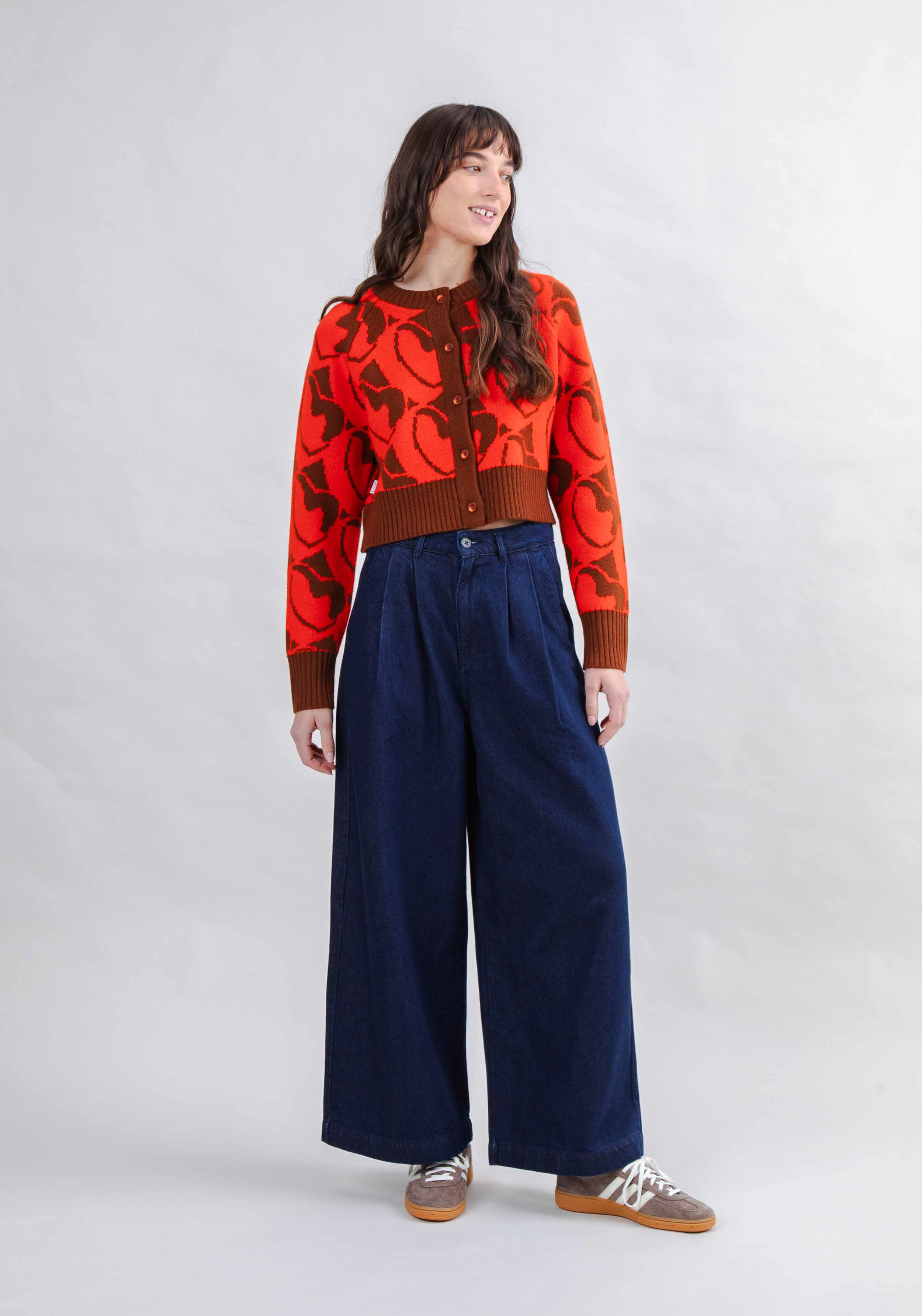 Brava Fabrics Cardigan Heart Wool Cropped