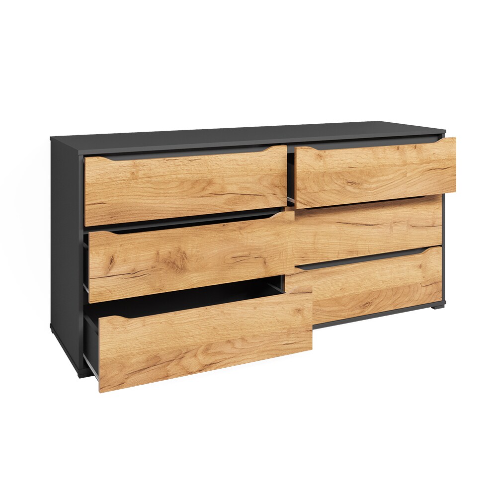 Vicco Kommode Ruben 160 x 78 cm Anthrazit Eiche Anrichte