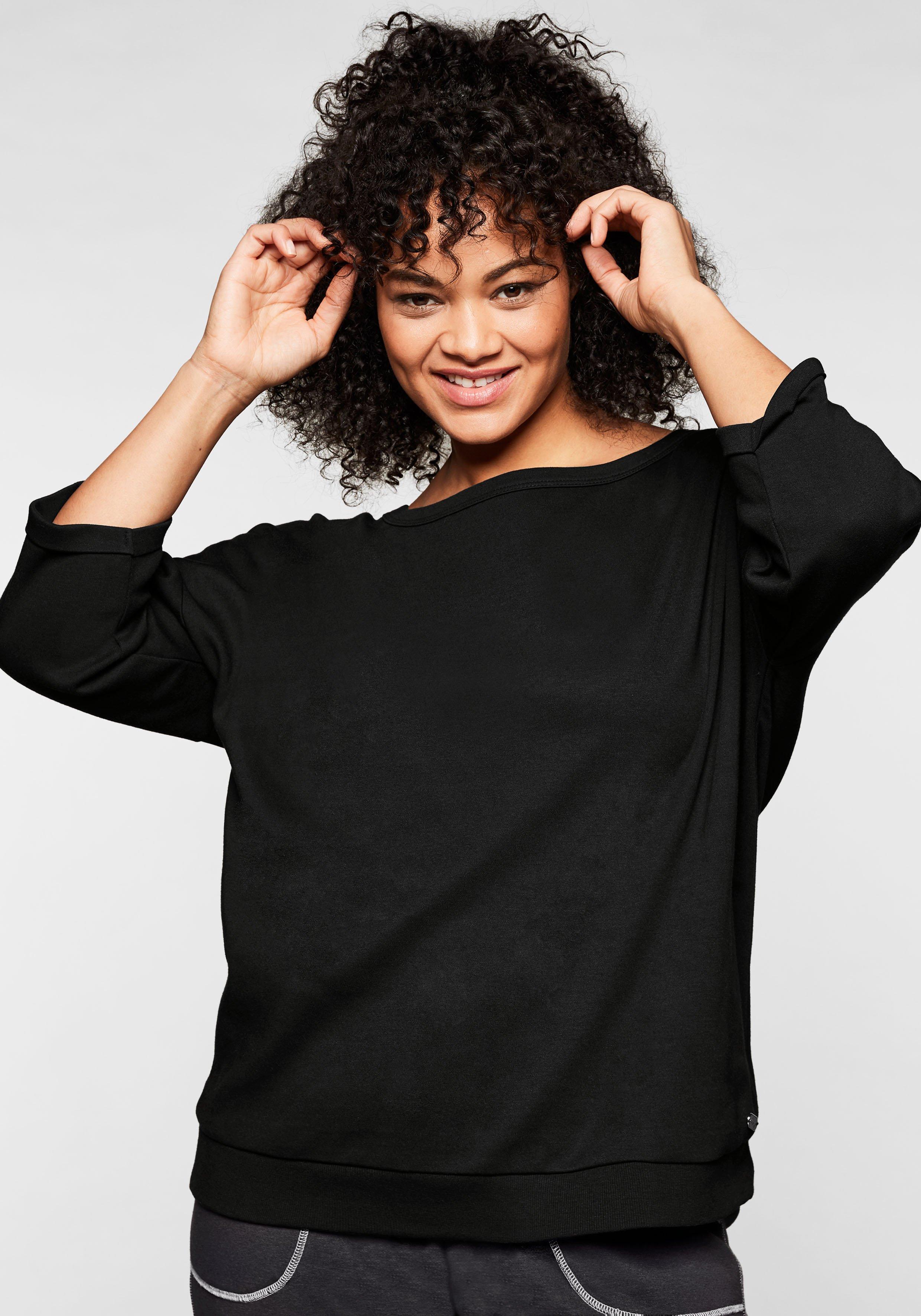Shirt mit 3/4-Ärmeln und Rundhalsausschnitt