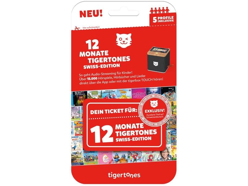 Tigermedia tigertones – Ticket Swiss Edition 12 Monate Die Eintrittskarte in die digitale Hörspielwelt von Tigermedia