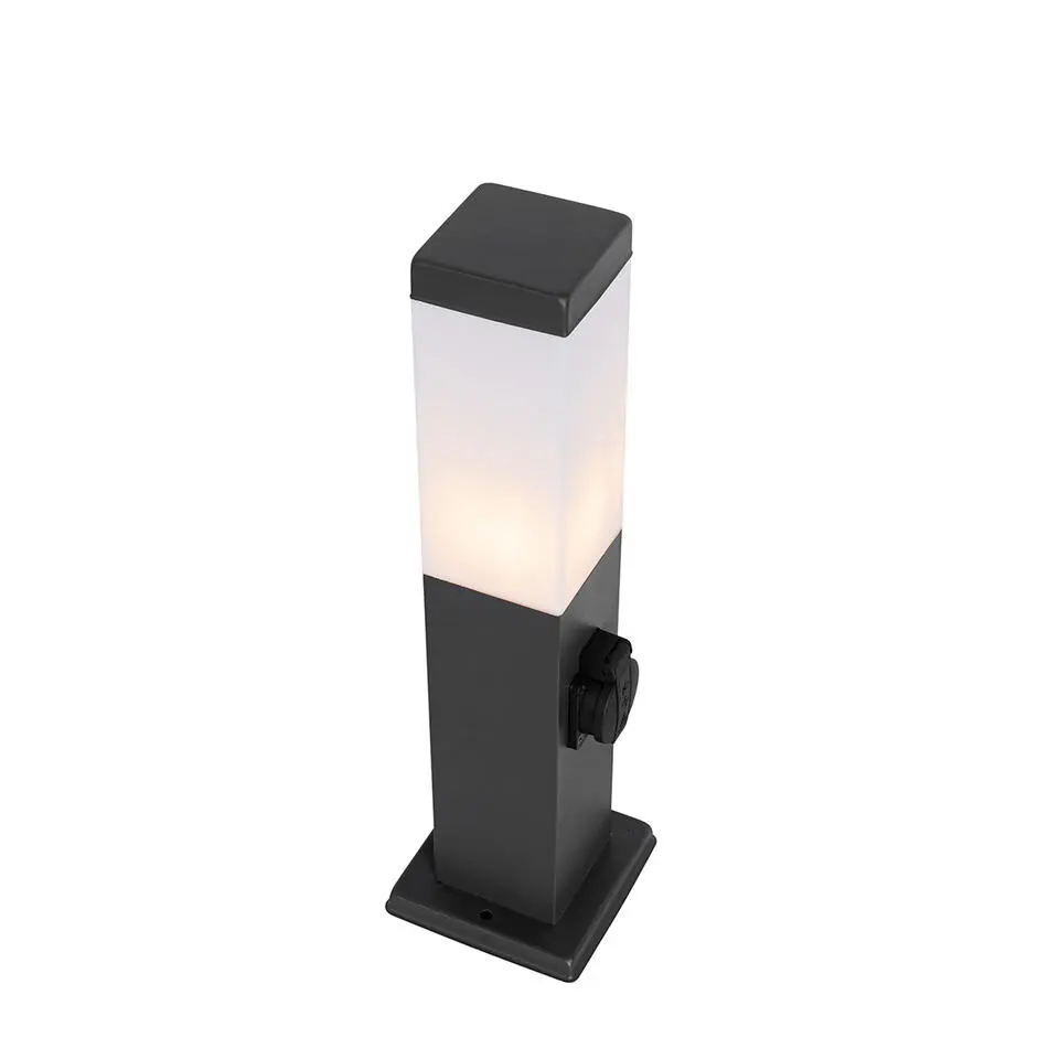 Qazqa staande buitenlampen malios grijs e27