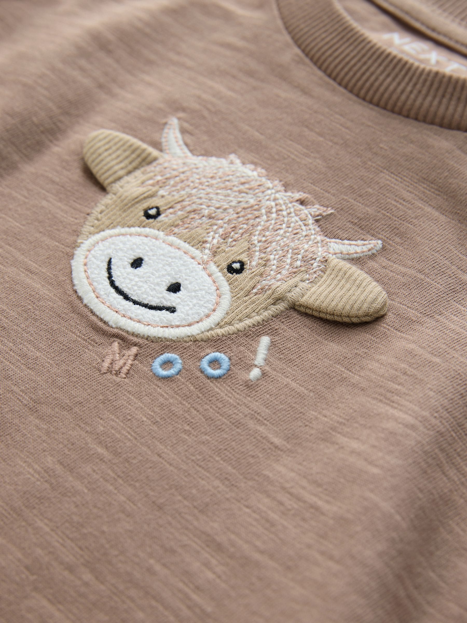 Naturel Lichtbruin Hamish - T-shirts met lange mouwen en dierenfiguurprint verpakking van 3 (3 mnd - 7 jr)