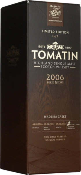 TOMATIN 15 YEARS 2006 MADEIRA PORTUGUESE COLLECTION 70CL