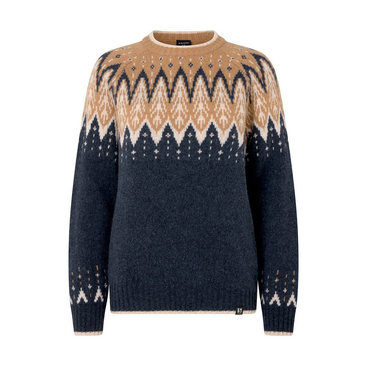 Asivik Isefjord Sweater, dame (Navy/Sand) - Spejder Sport