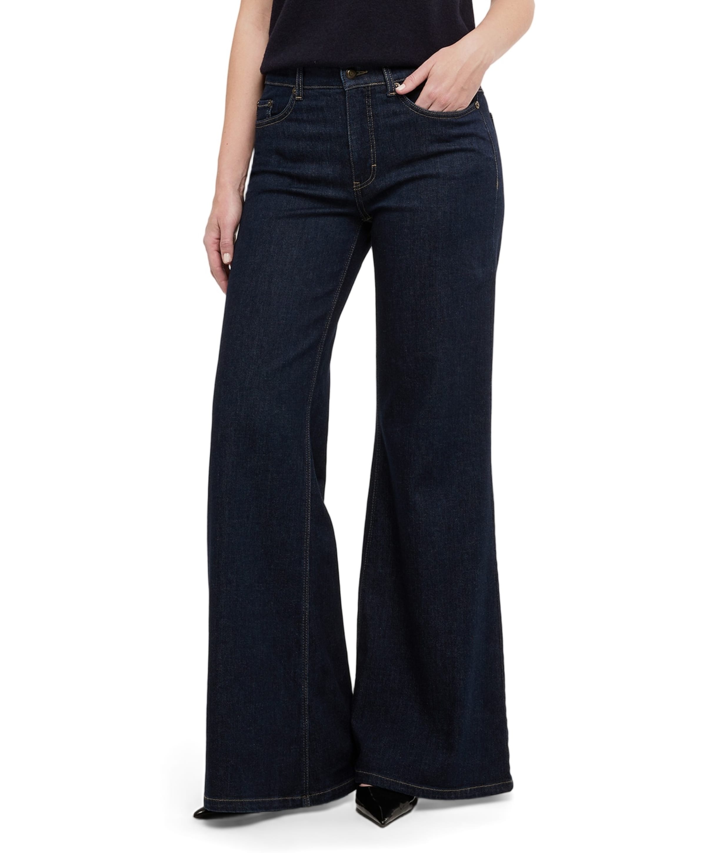 MAC WIDE dames jeans blauw