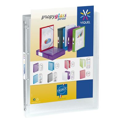 Viquel Propyglass - Classeur à anneaux personnalisable - Dos 25 mm - A4 - transparent