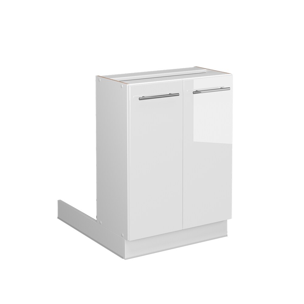 Vicco Regalinselunterschrank Küchenschrank Küchenmöbel Fame-Line Weiß 60 cm modern Hochglanz Küche Einbauküche Kücheninsel Drehtür Einlegeboden Blende Küchenunterschrank Küchenzeile