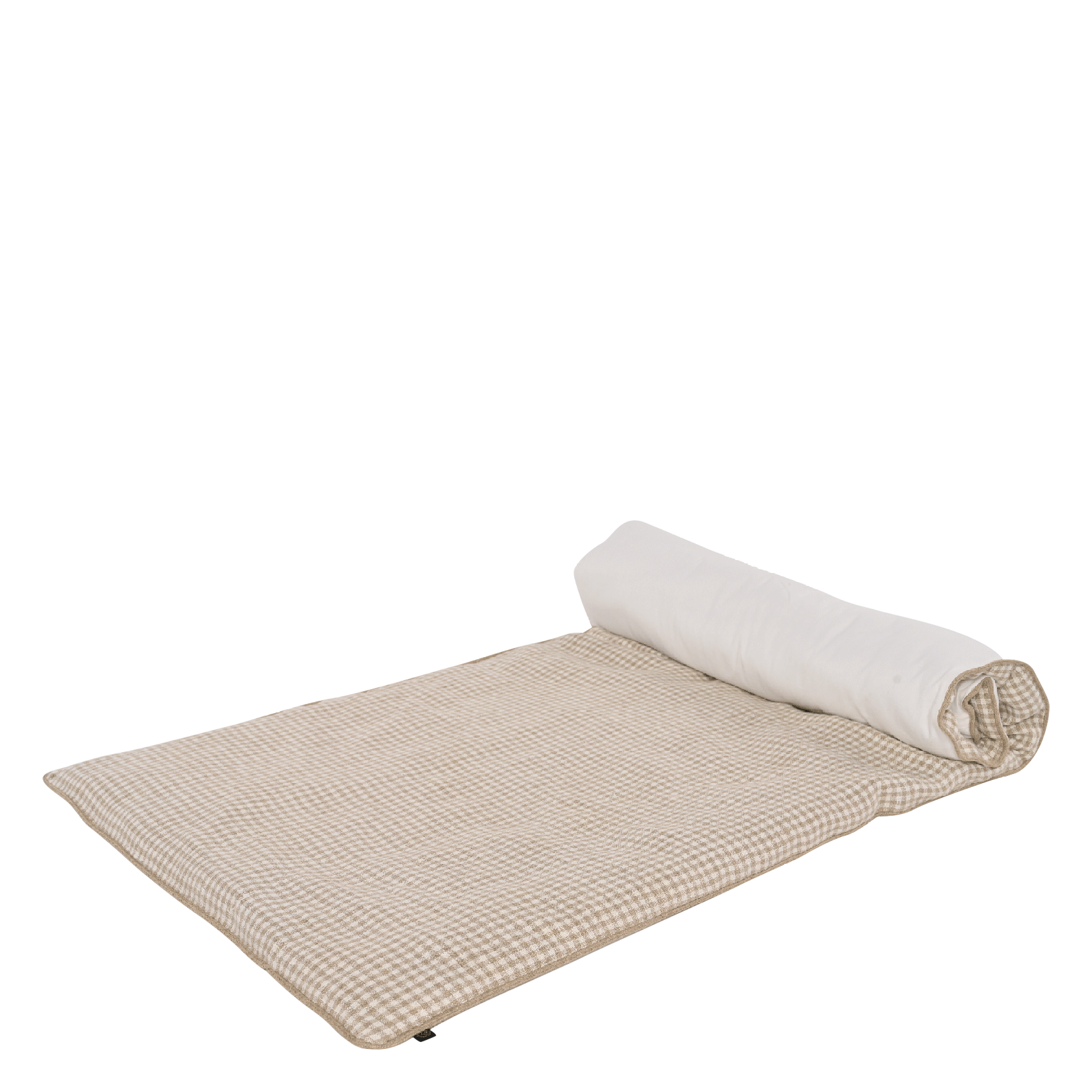 PIANA - Housse d'édredon à carreaux en lin| Beige
