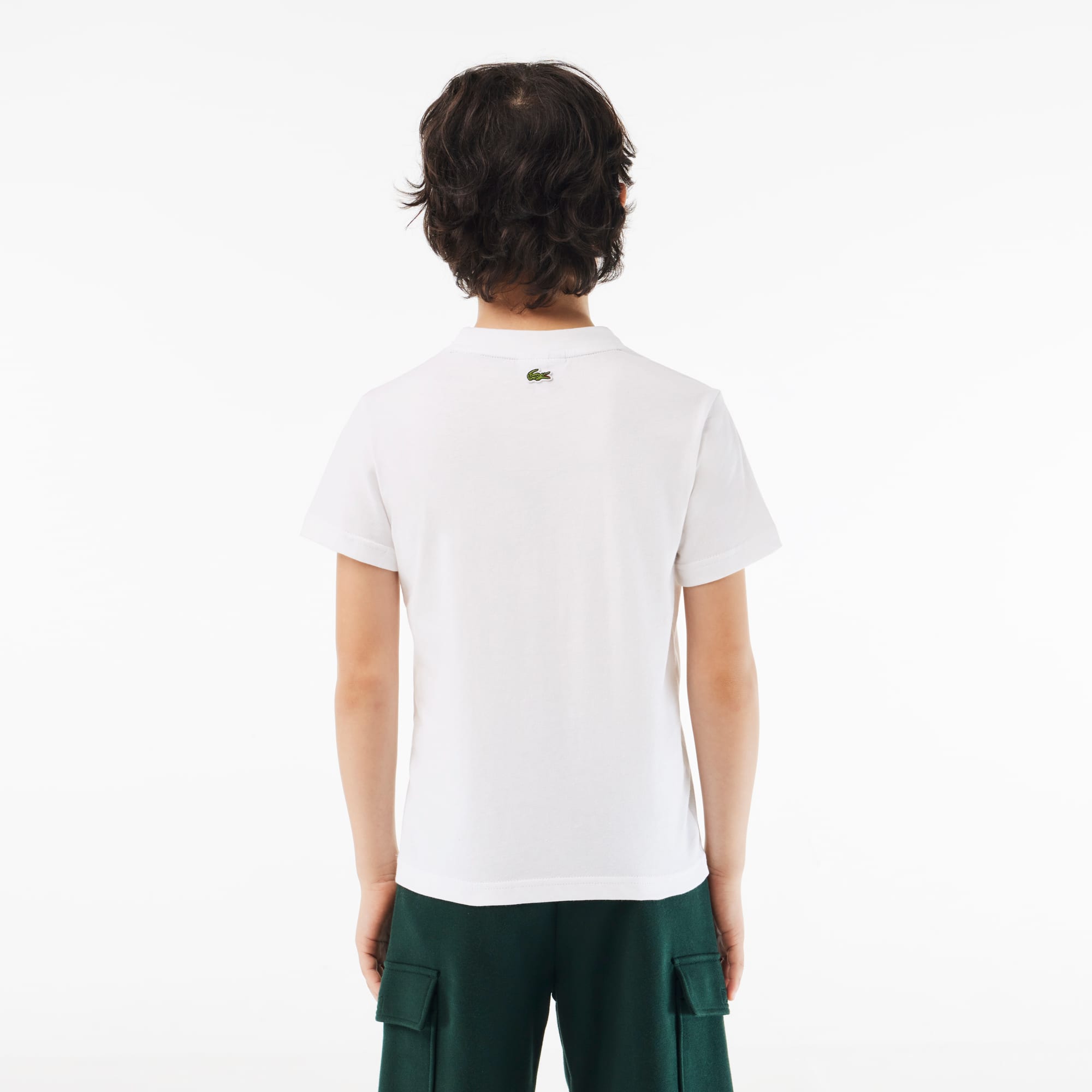 T-shirt avec imprimé siglé en jersey de coton T-Shirts & Chemises - Blanc - Lacoste - Garçon