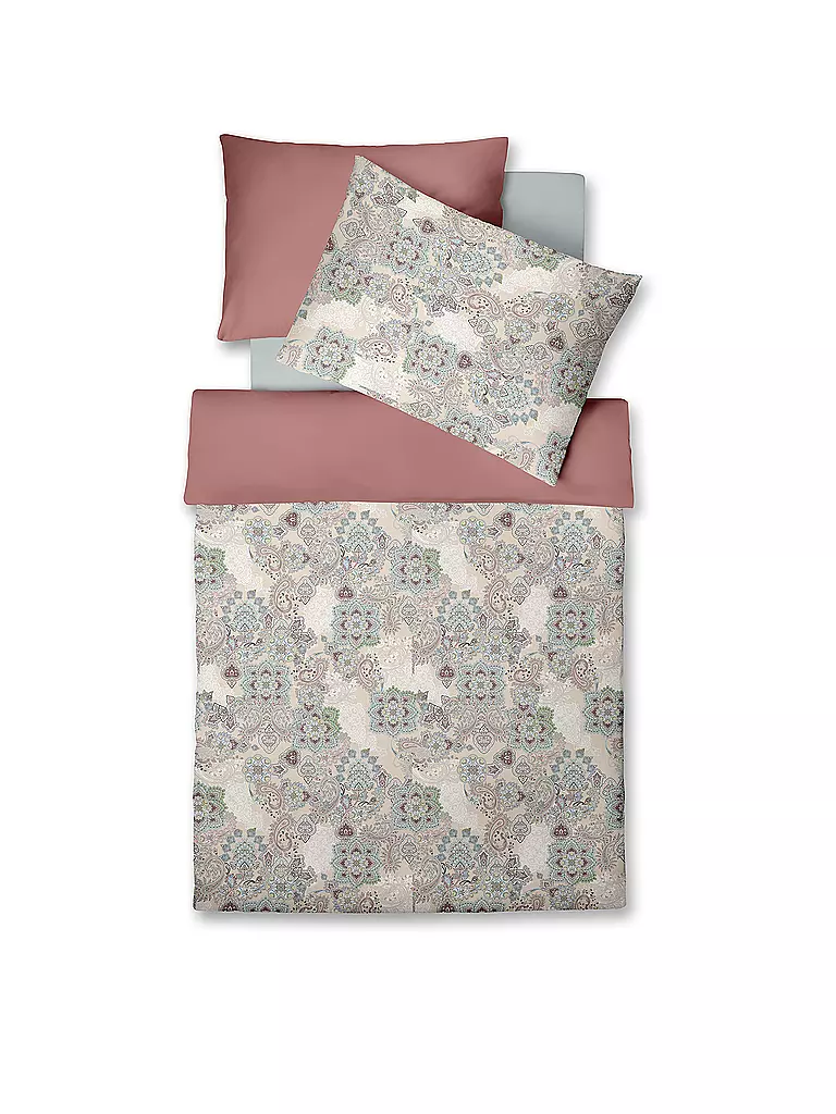 FLEURESSE Satin Bettwäsche 70x90cm/140x200cm MAROKKO Malve hellgrau