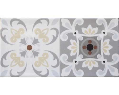 Aardewerk decoratieve tegel Loft mix 20 x 10 x 0,7 cm met glanzende afgeronde rand