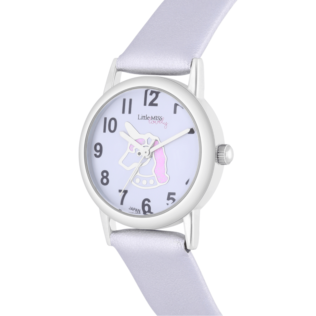 Little Miss Lovely Unicorn Kinder Horloge Zilverkleurig PU leer