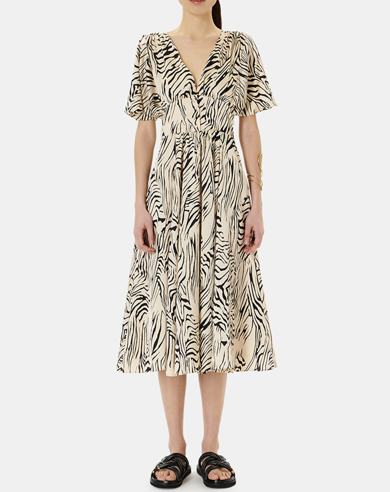Zapa Robe Rafi imprimée zèbre noir/beige