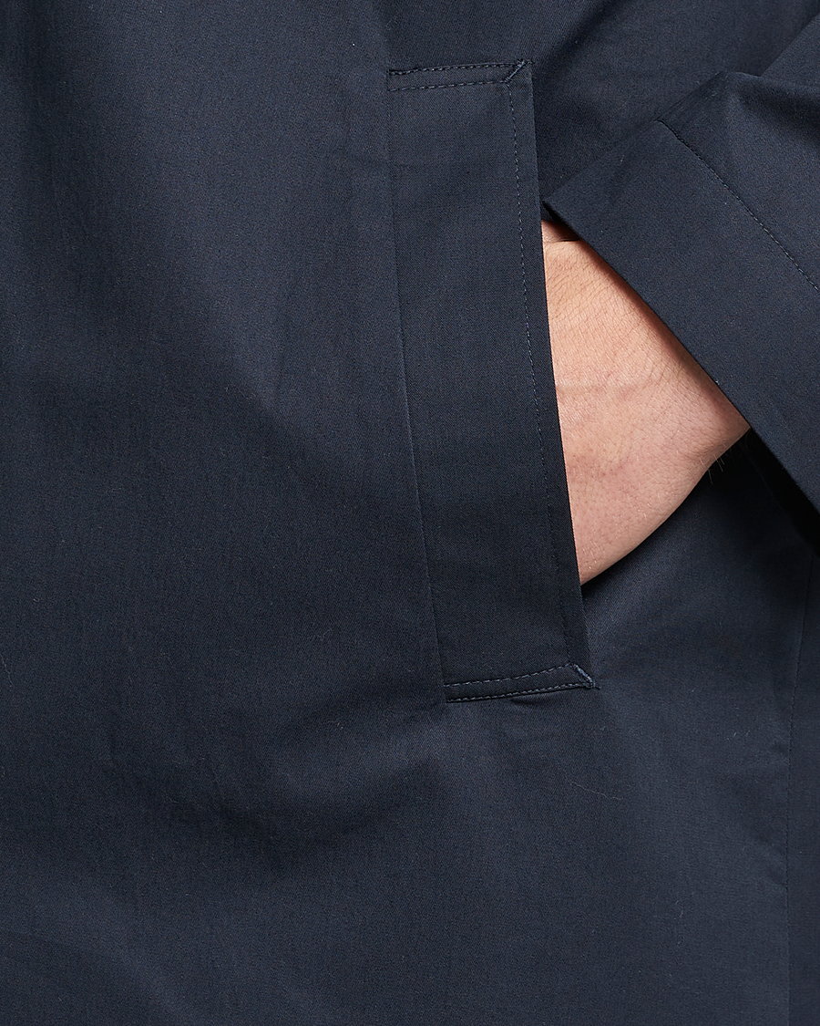 Sunspel Technical Cotton Mac Coat Navy