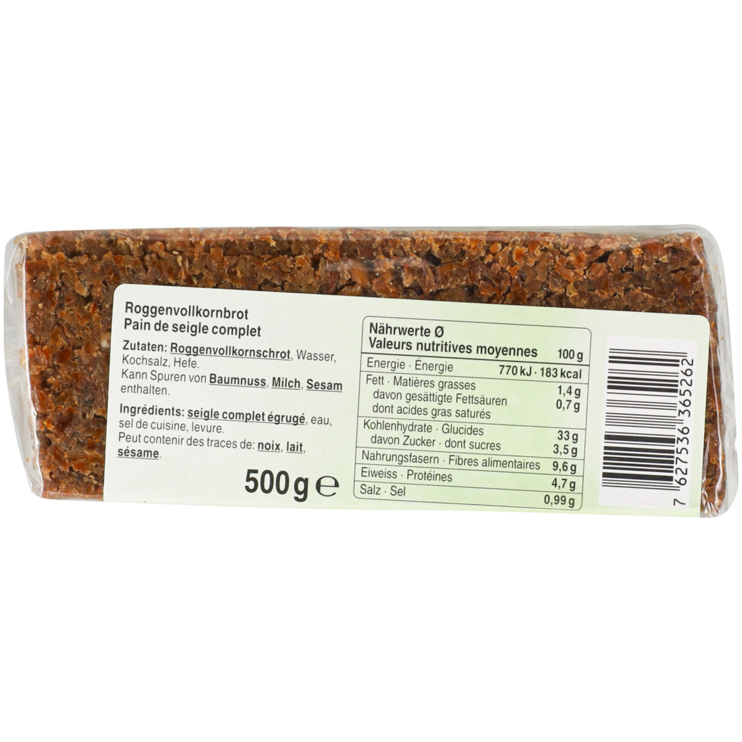 Prix Garantie Roggen vollkornbrot