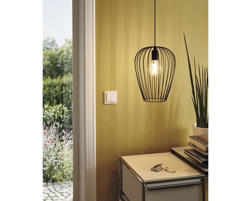 Hanglamp, 1-lichts, HxØ 110x16 cm, zwart