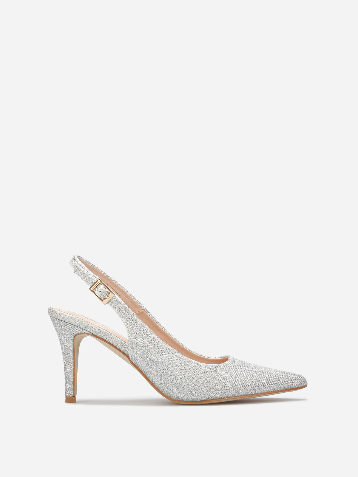 Escarpins slingback à paillettes- Argenté
