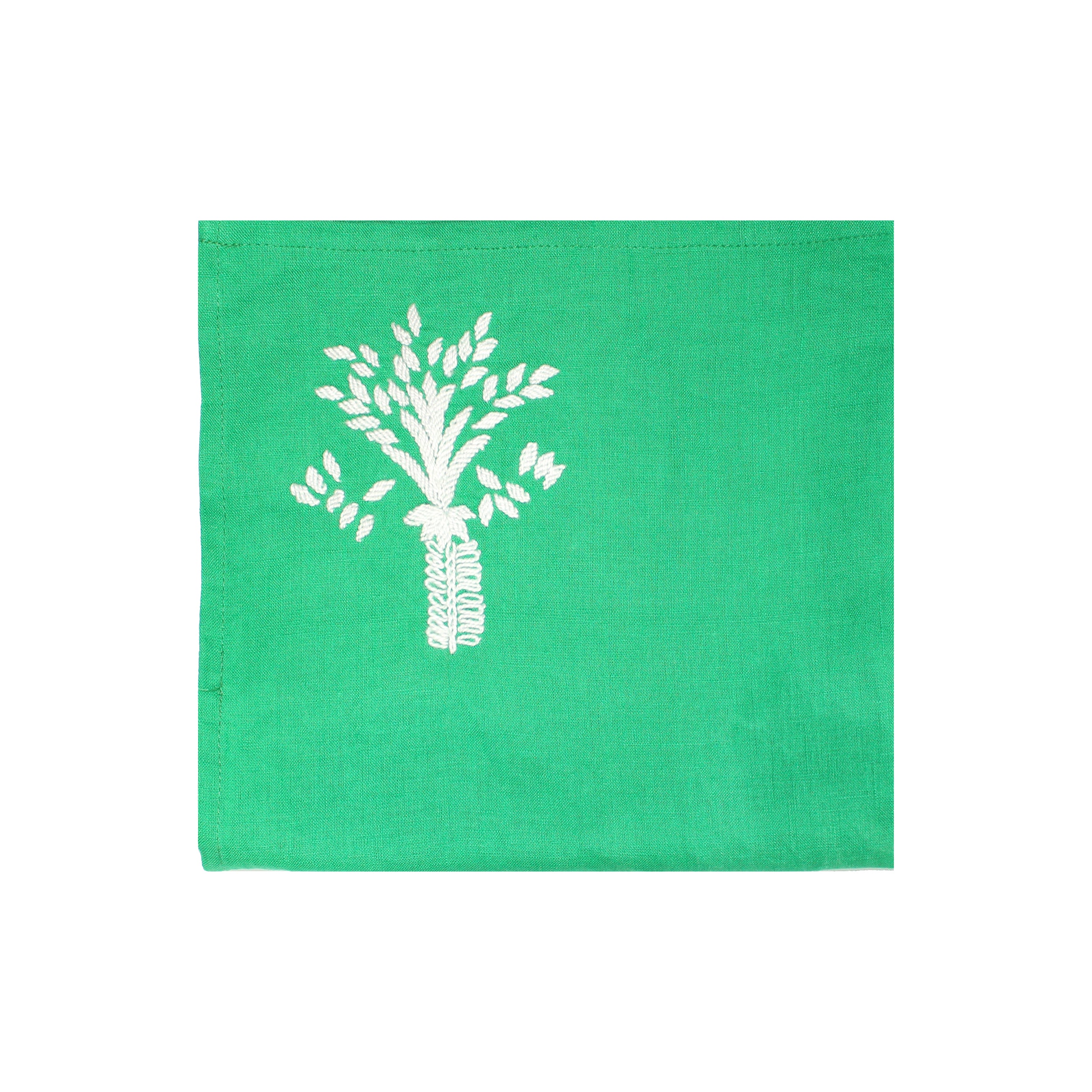 Serviette en lin brodée à la main (Lot de 4)