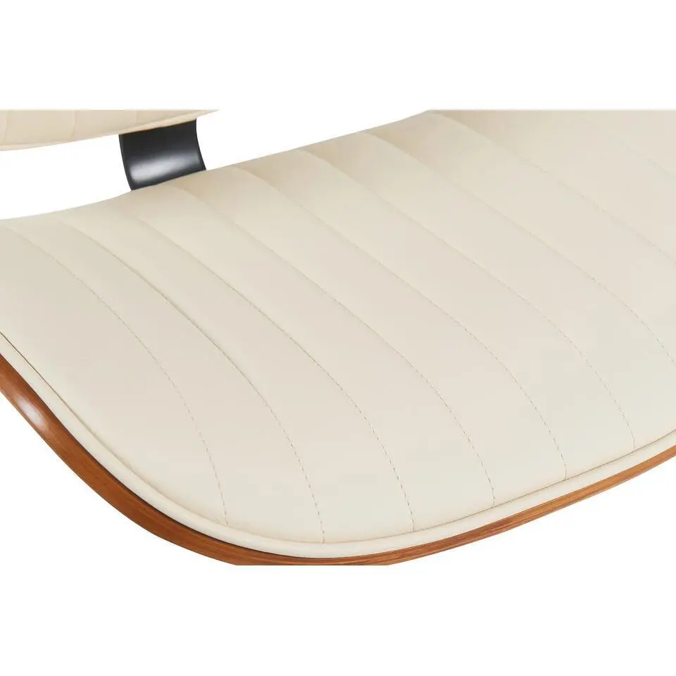 CLP Barkruk Clawson zwart Frame - Kunstleer - walnoot/creme
