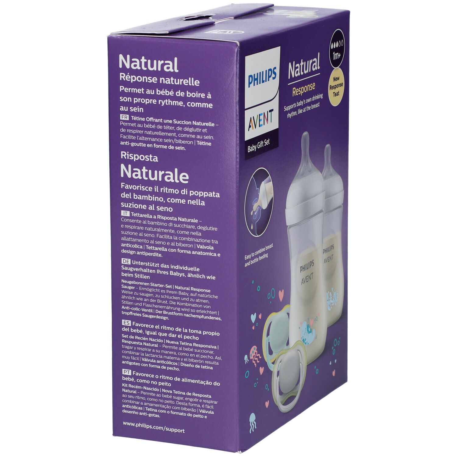 PHILIPS Avent Natural Response Geschenkset 2 Flaschen und 2 Sauger SCD837/11