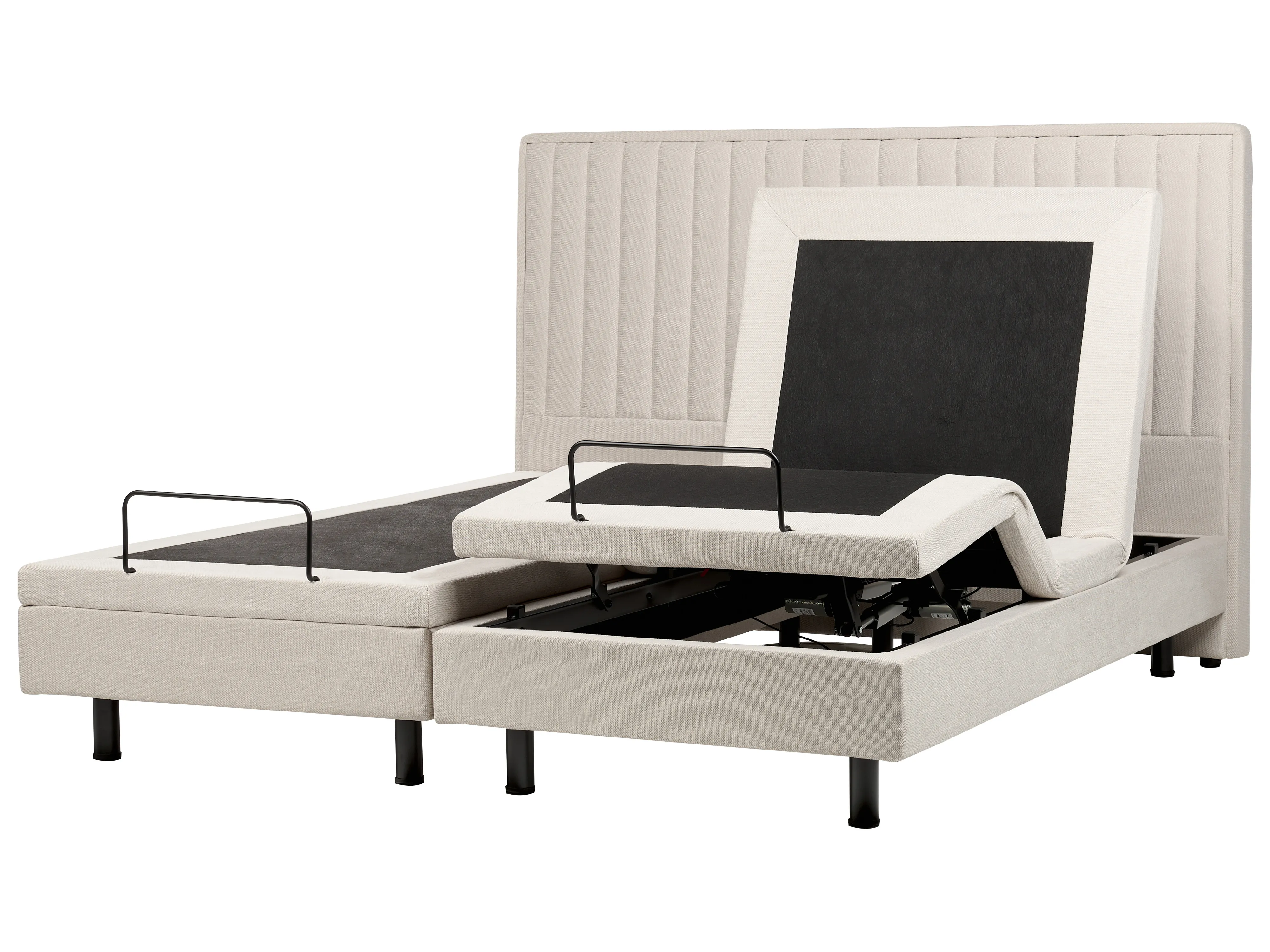 Verstelbaar bed Stof CASTELLAN 180 x 200 cm Lichtbeige
