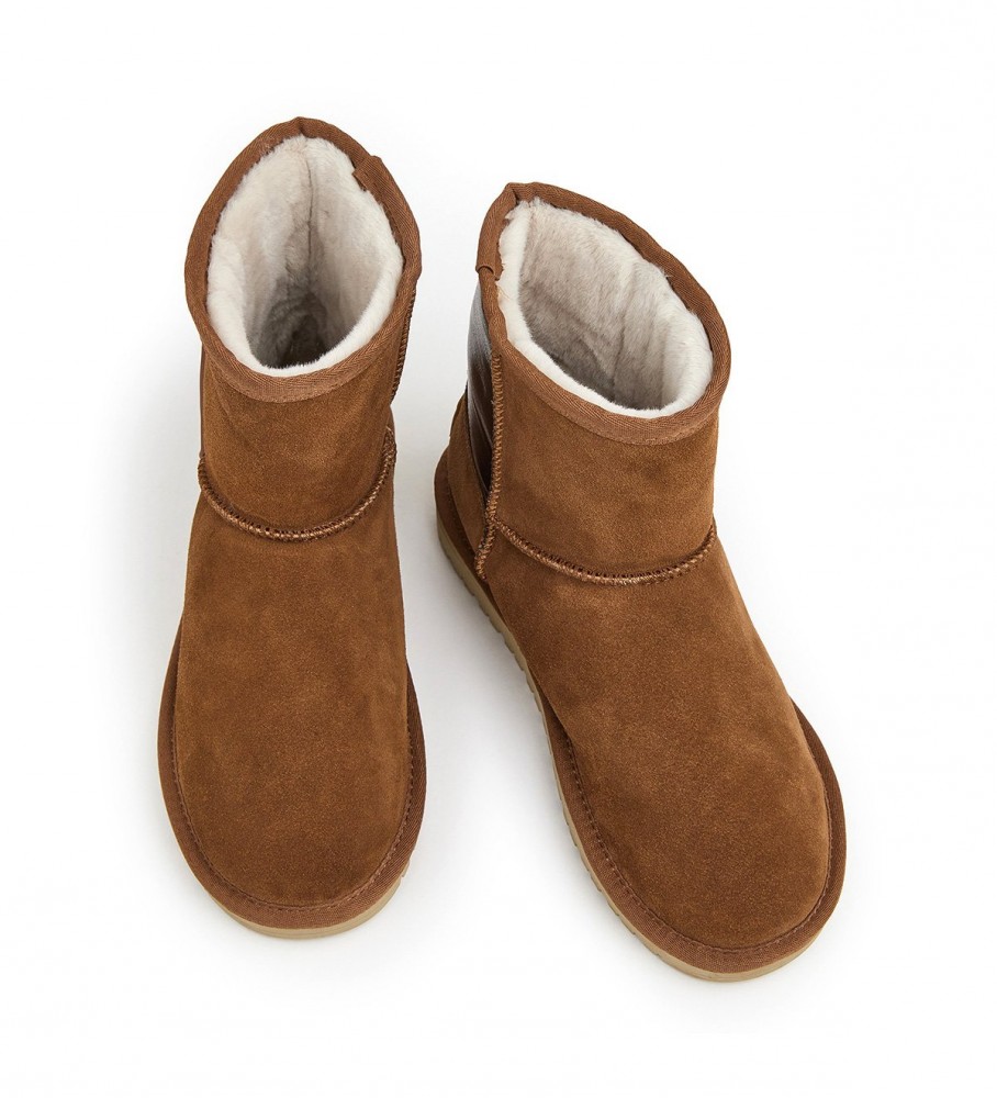 Botas de tornozelo de couro marrom Pepe Jeans Diss Bass