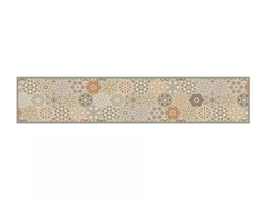 Tapis de cuisine lavable impression pastel hexagonale 60x300 cm