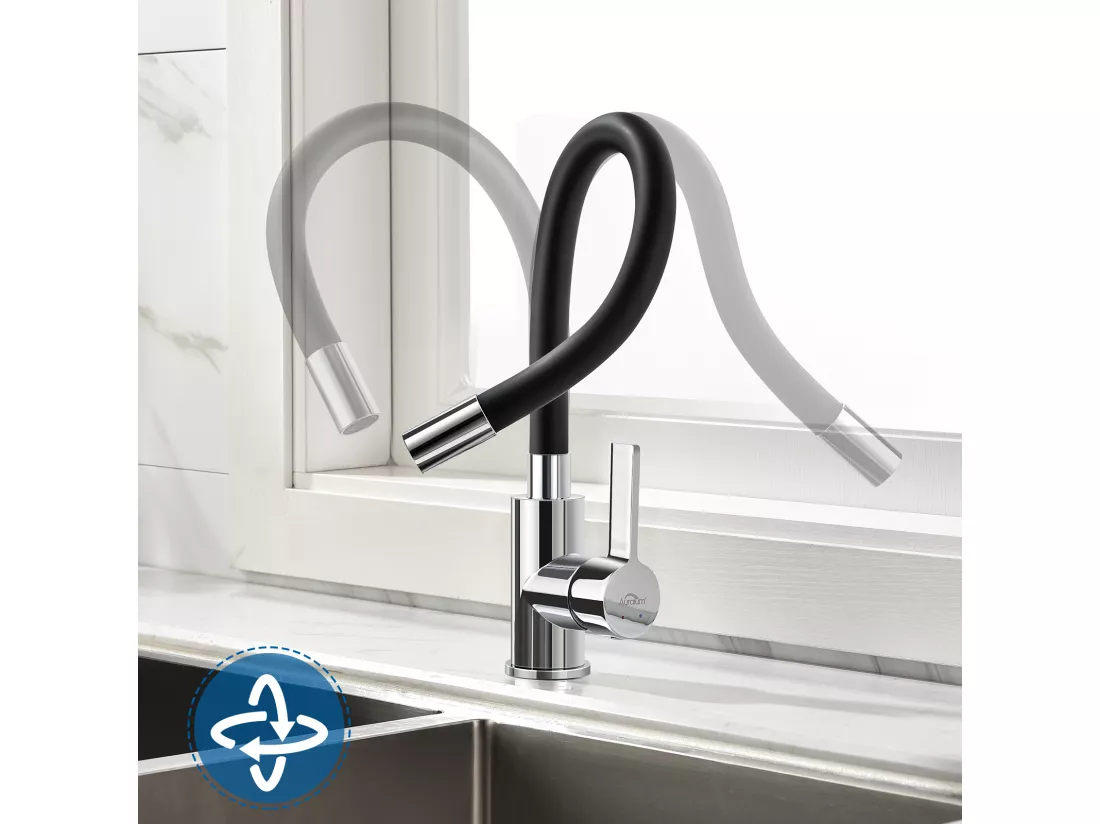 2 en 1 Évier de Cuisine 2 Bac 75x45x19cm,Encastré/ à Poser avec Distributeur de Savon+Robinet de Cuisine Flexible Bec Haut Orientable
