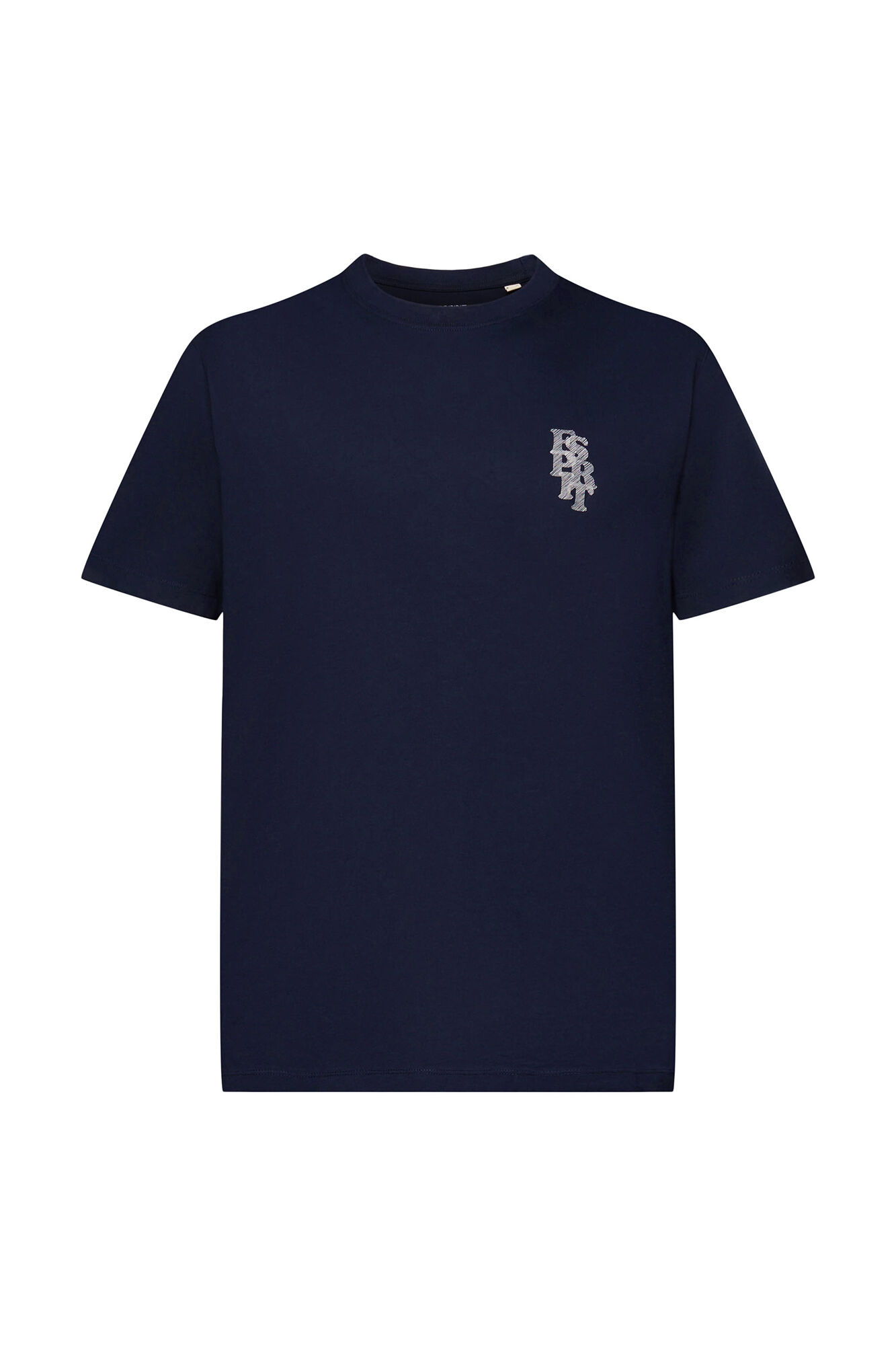 Camiseta de algodão sustentável com logo - Azul marinho