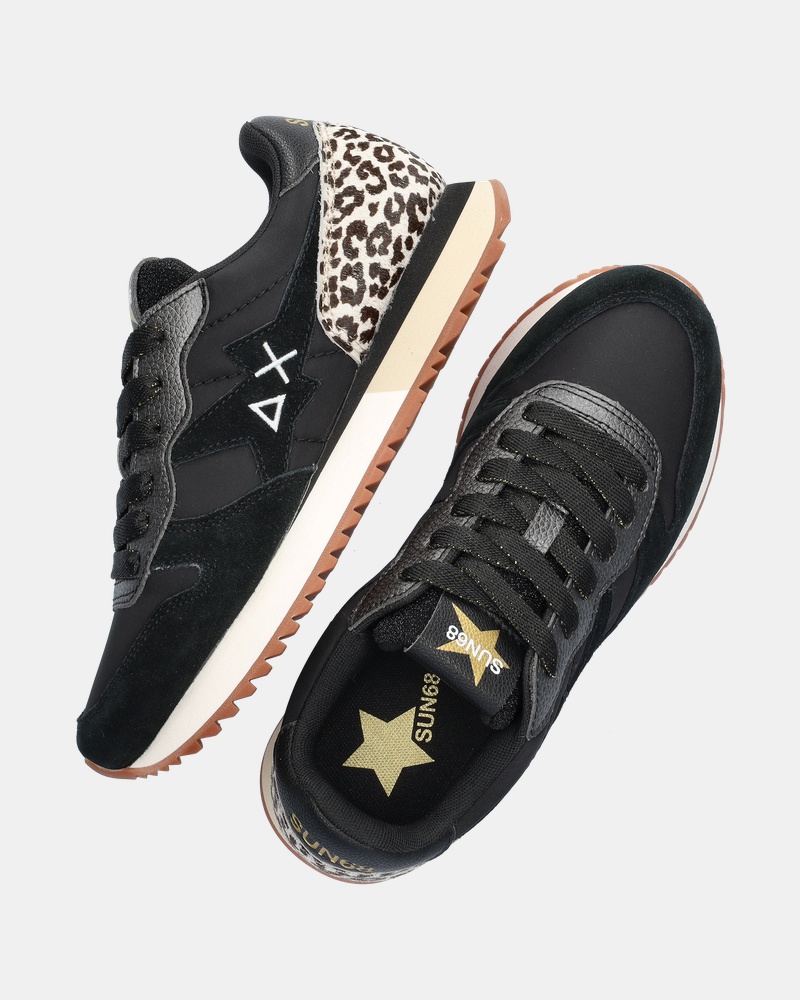Sun 68 Stargirl Animal Lage sneakers  - zwart
