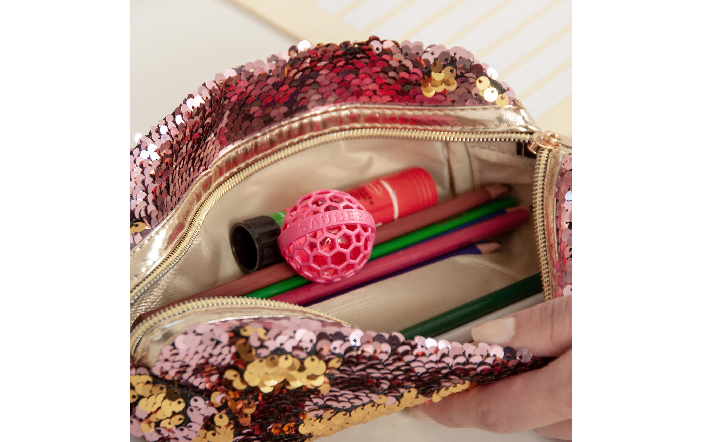 Taschenreiniger PinkPraktische Reinigungskugel für die Handtasche