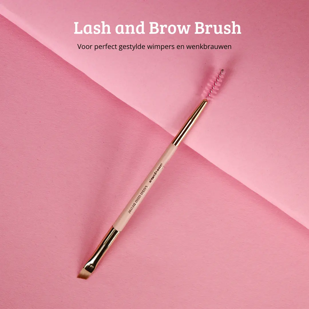 Soft Pink & Gold Lash and Brow Brush
