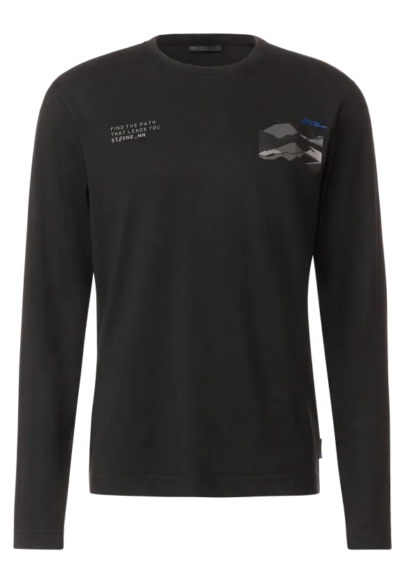 Shirt mit Artwork Print - Black