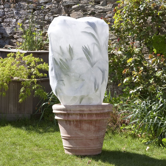 Lot de 2 housses d'hivernage Hiverzip blanches 50g/m² H. 1,60xØ. 0,63m