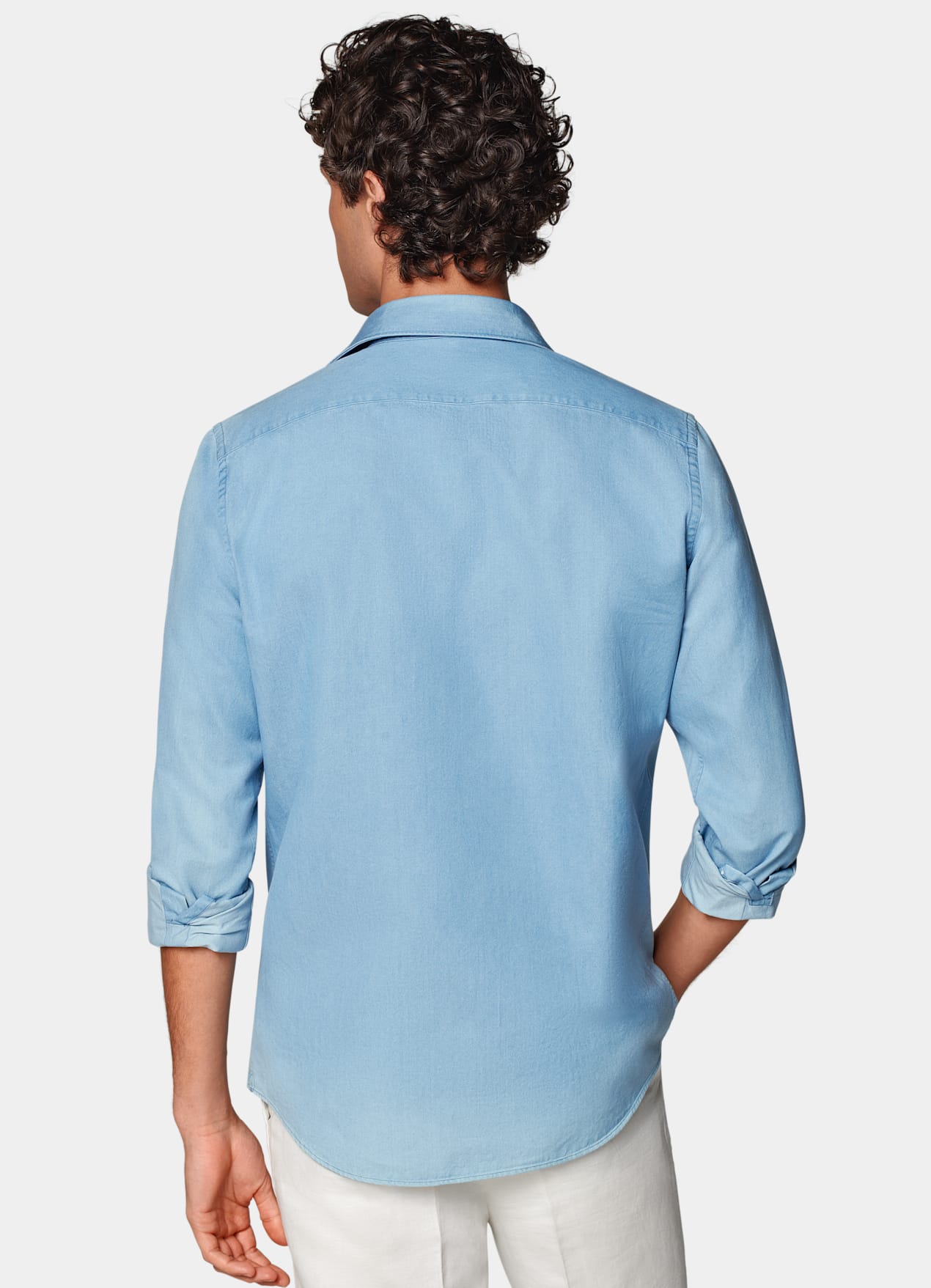 Chemise coupe ajustée bleu clair
